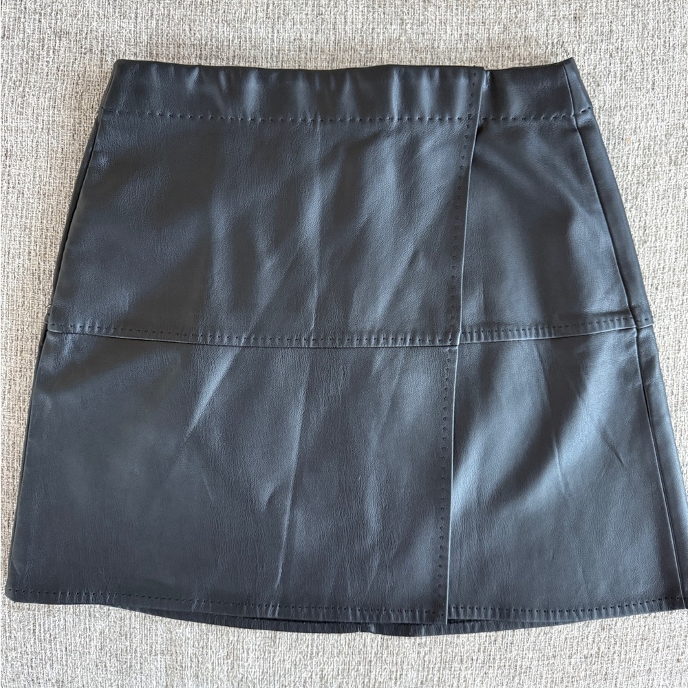 Faux black Leather mini skirt XS